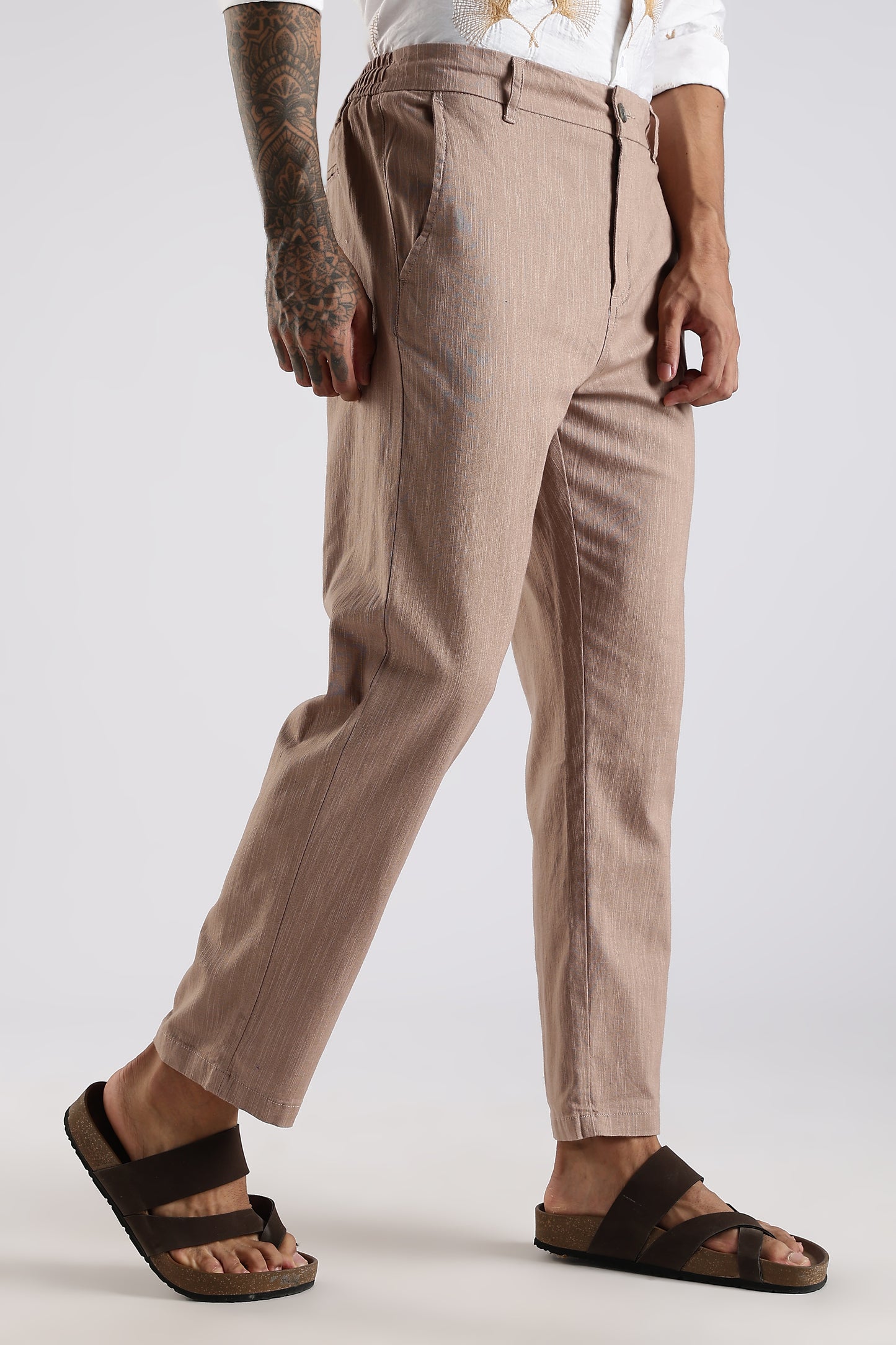 Regular Fit Light Brown Linen Trouser