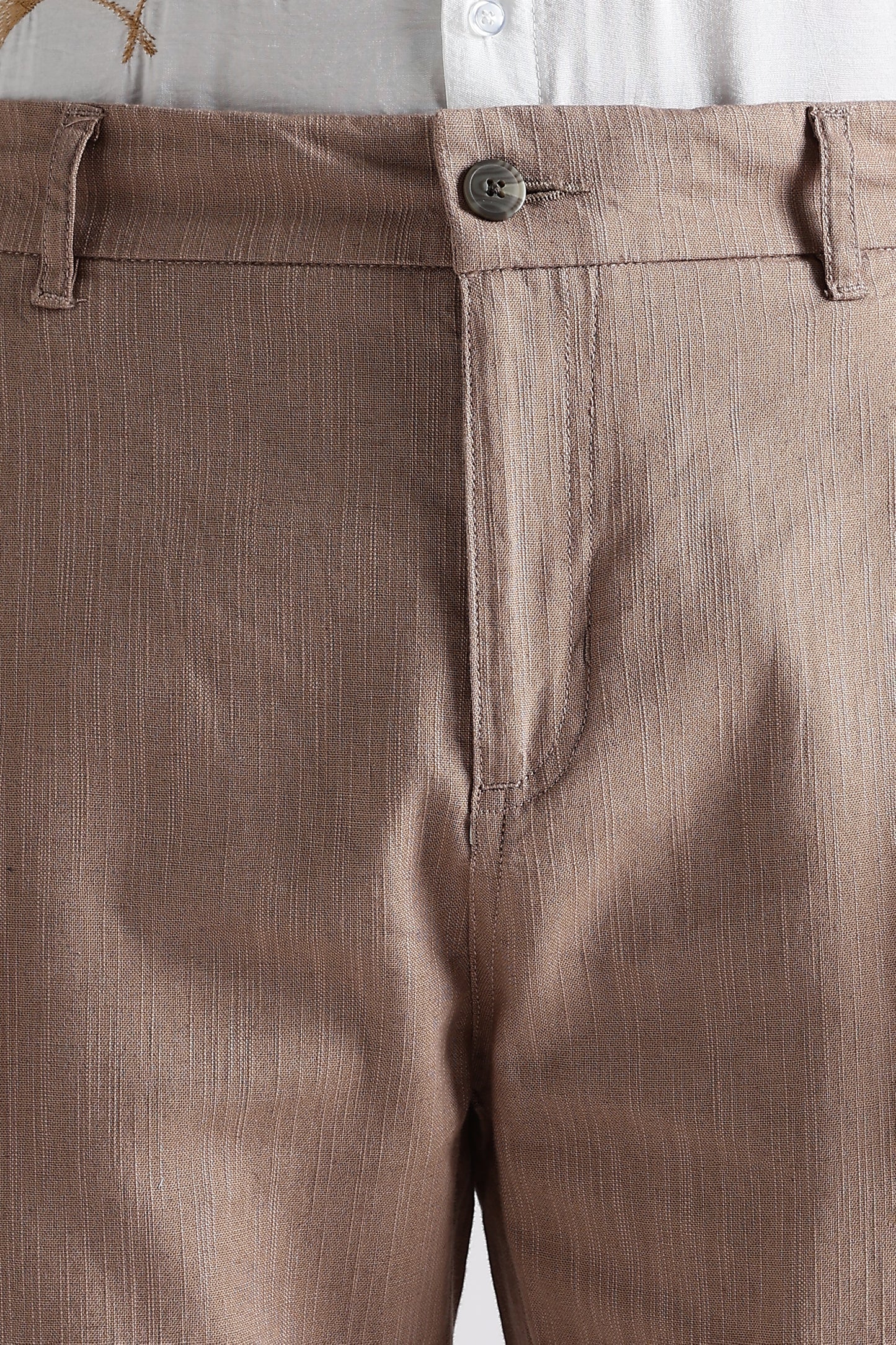 Regular Fit Light Brown Linen Trouser