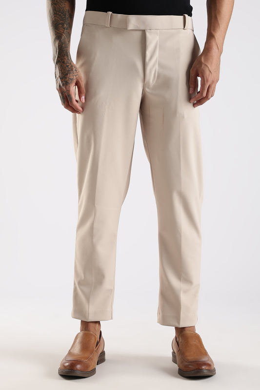 Regular Fit Beige Color Trouser