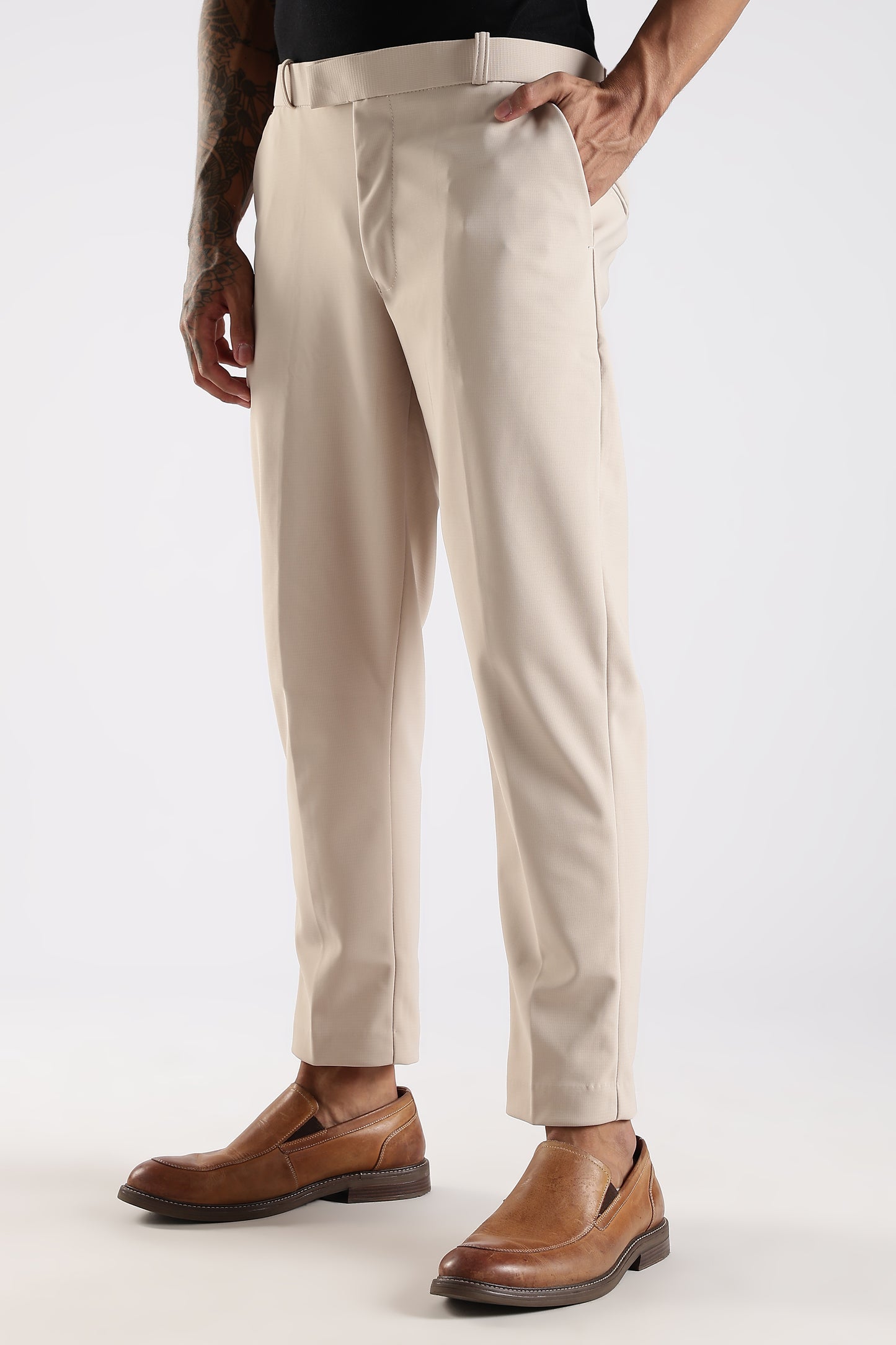 Regular Fit Beige Color Trouser