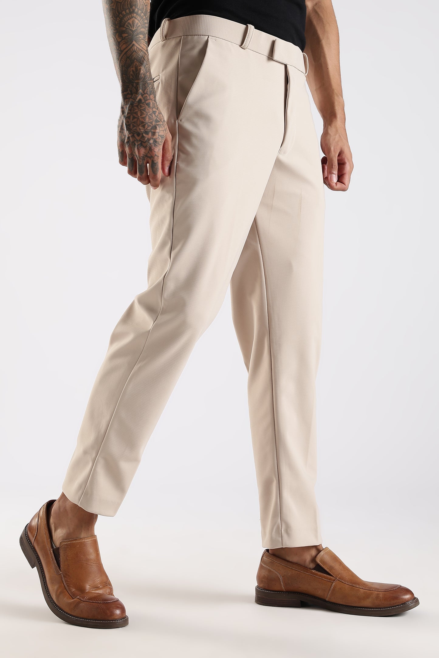 Regular Fit Beige Color Trouser