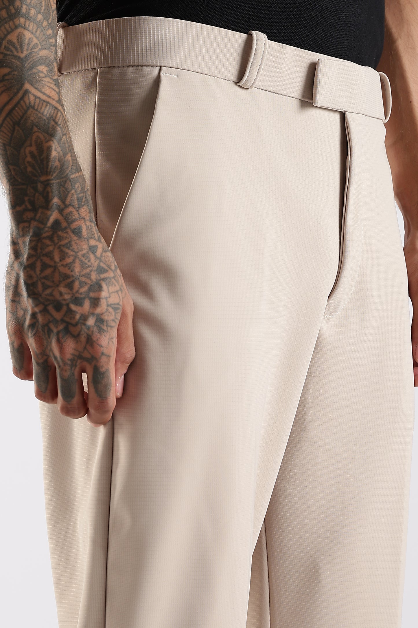 Regular Fit Beige Color Trouser