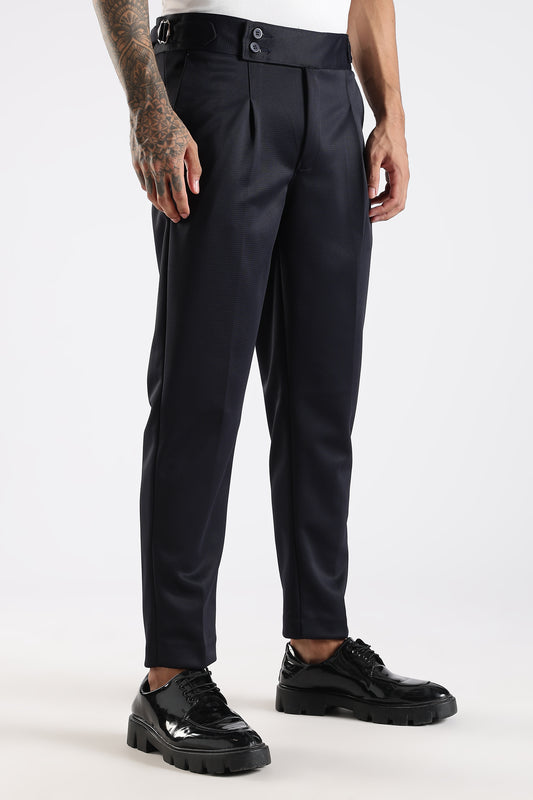 Regular Fit Dark Navy Blue Gurkha Trousers