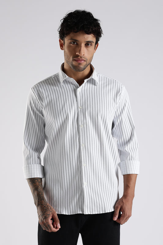 Regular Fit White Stripe Shirt