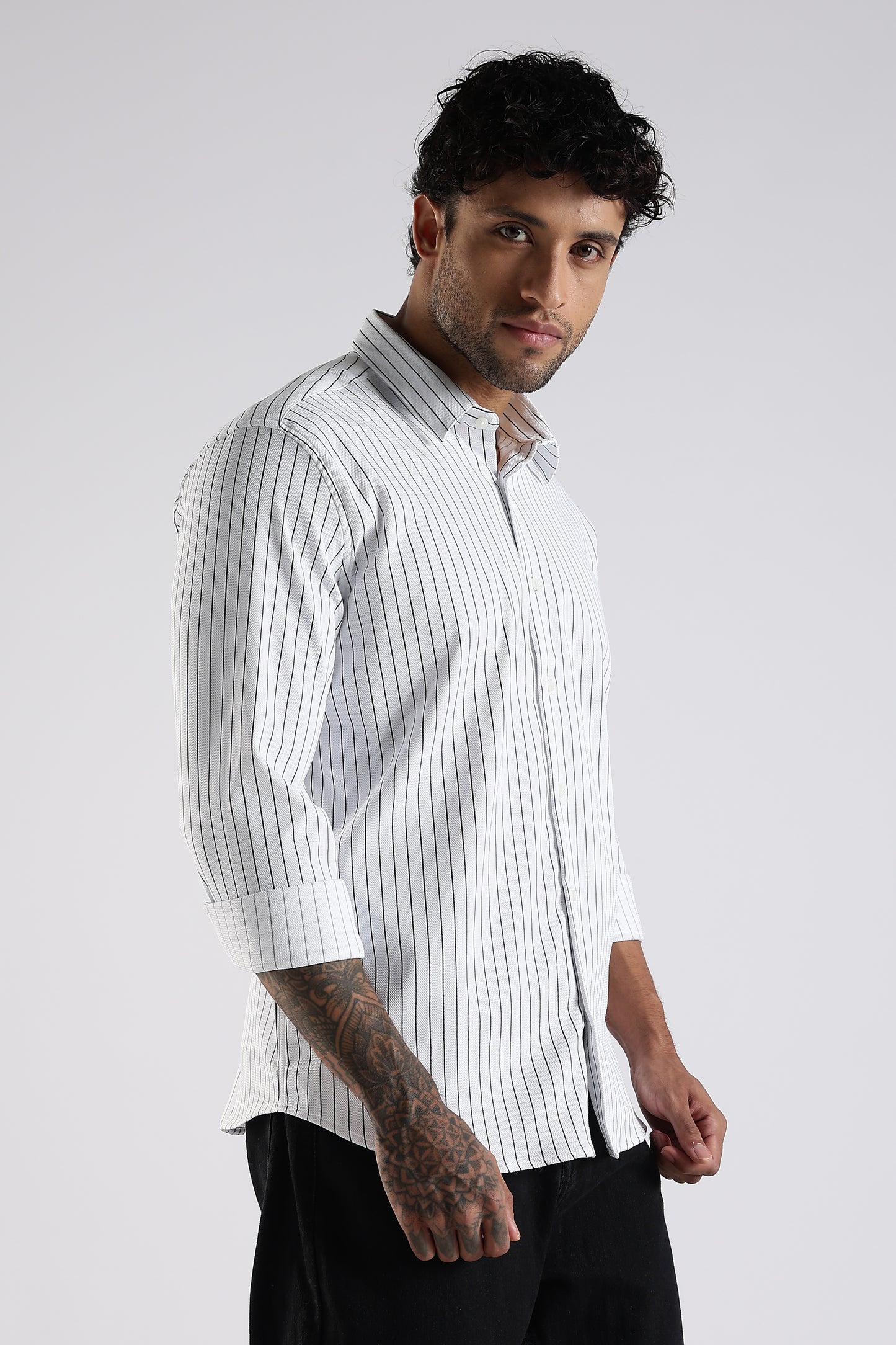 Regular Fit White Stripe Shirt
