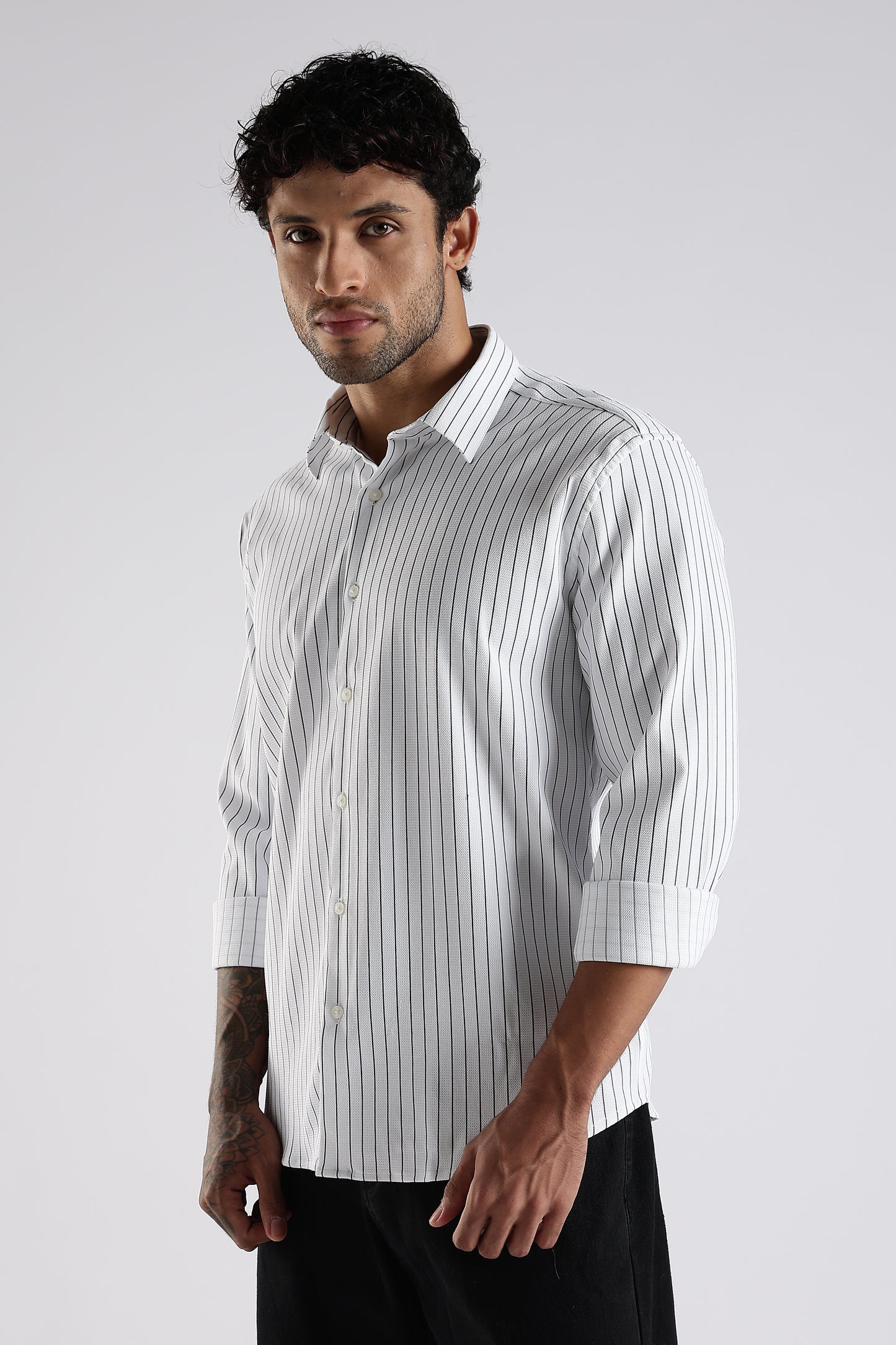 Regular Fit White Stripe Shirt