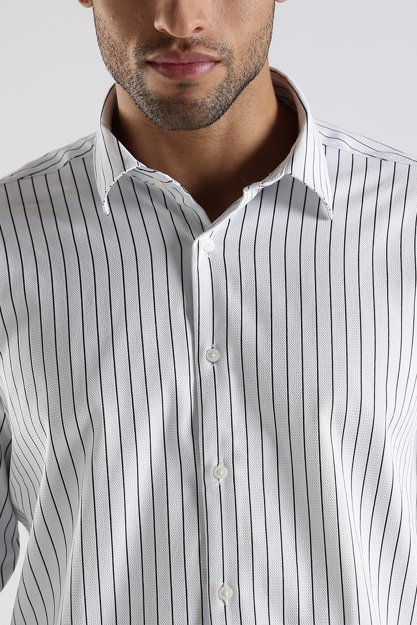 Regular Fit White Stripe Shirt