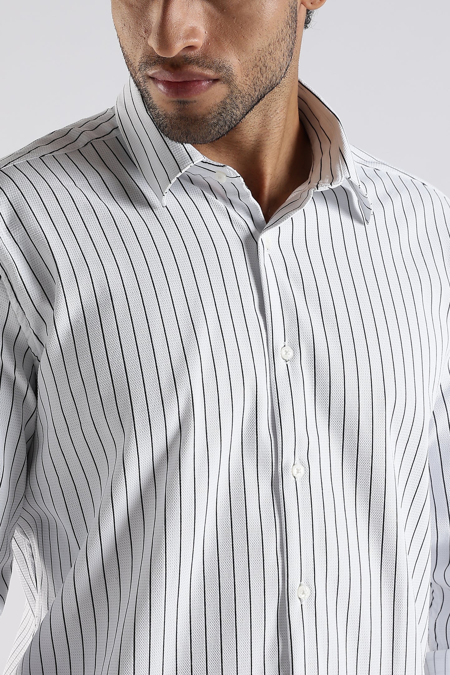 Regular Fit White Stripe Shirt