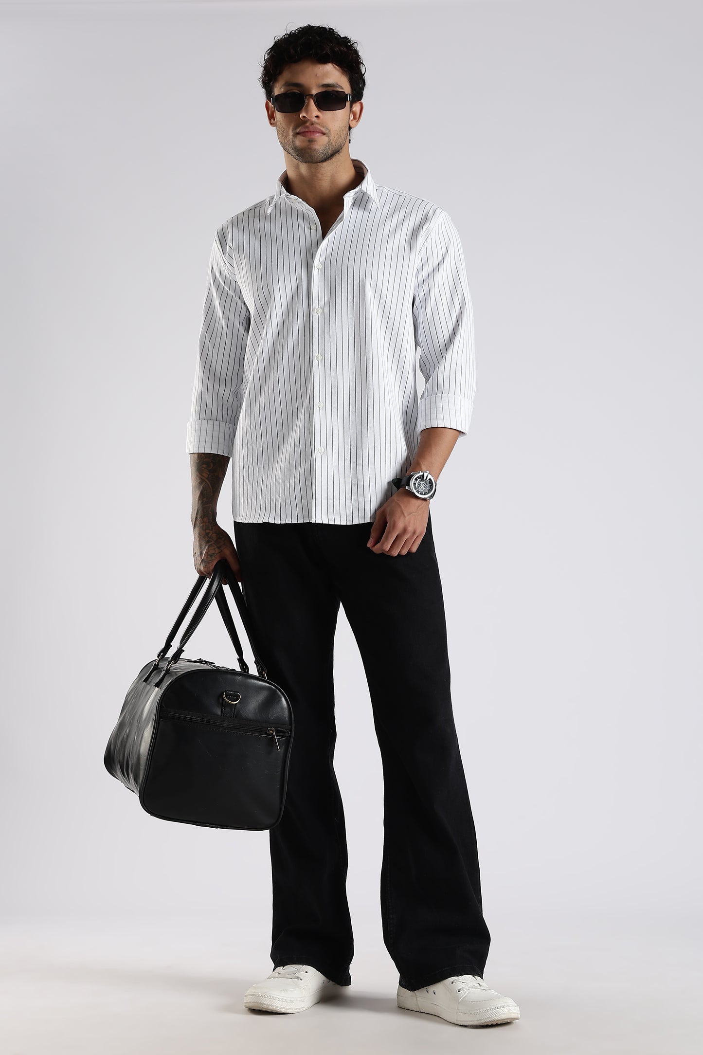 Regular Fit White Stripe Shirt