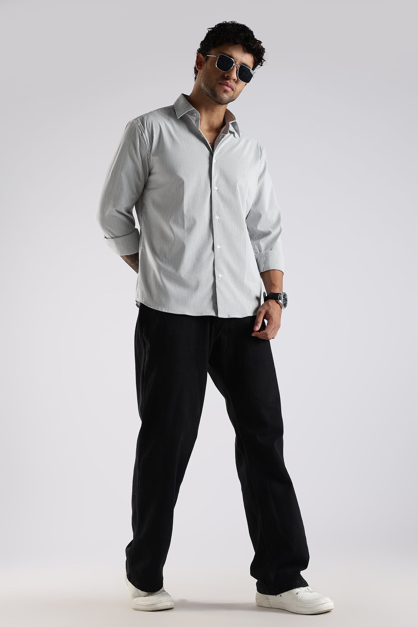 Regular Fit White Stripe Shirt