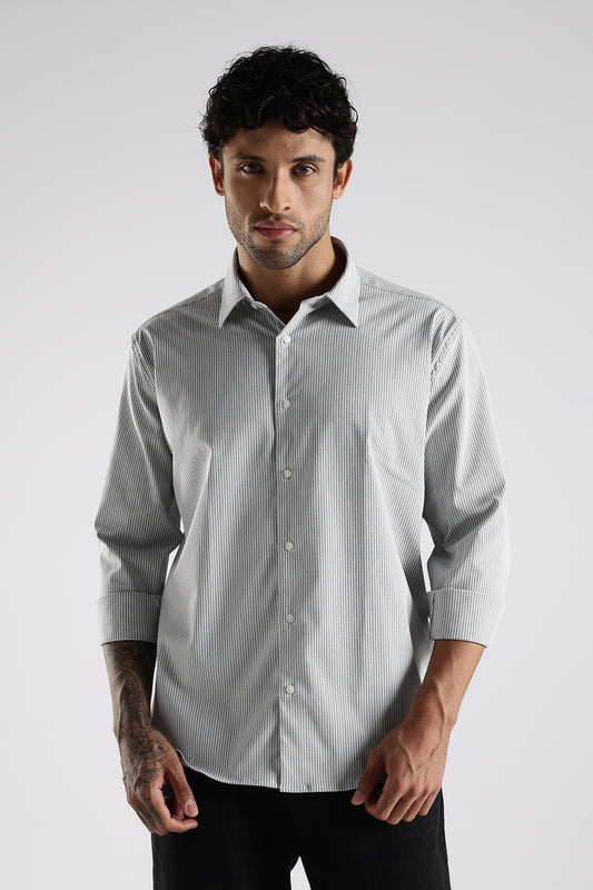 Regular Fit White Stripe Shirt