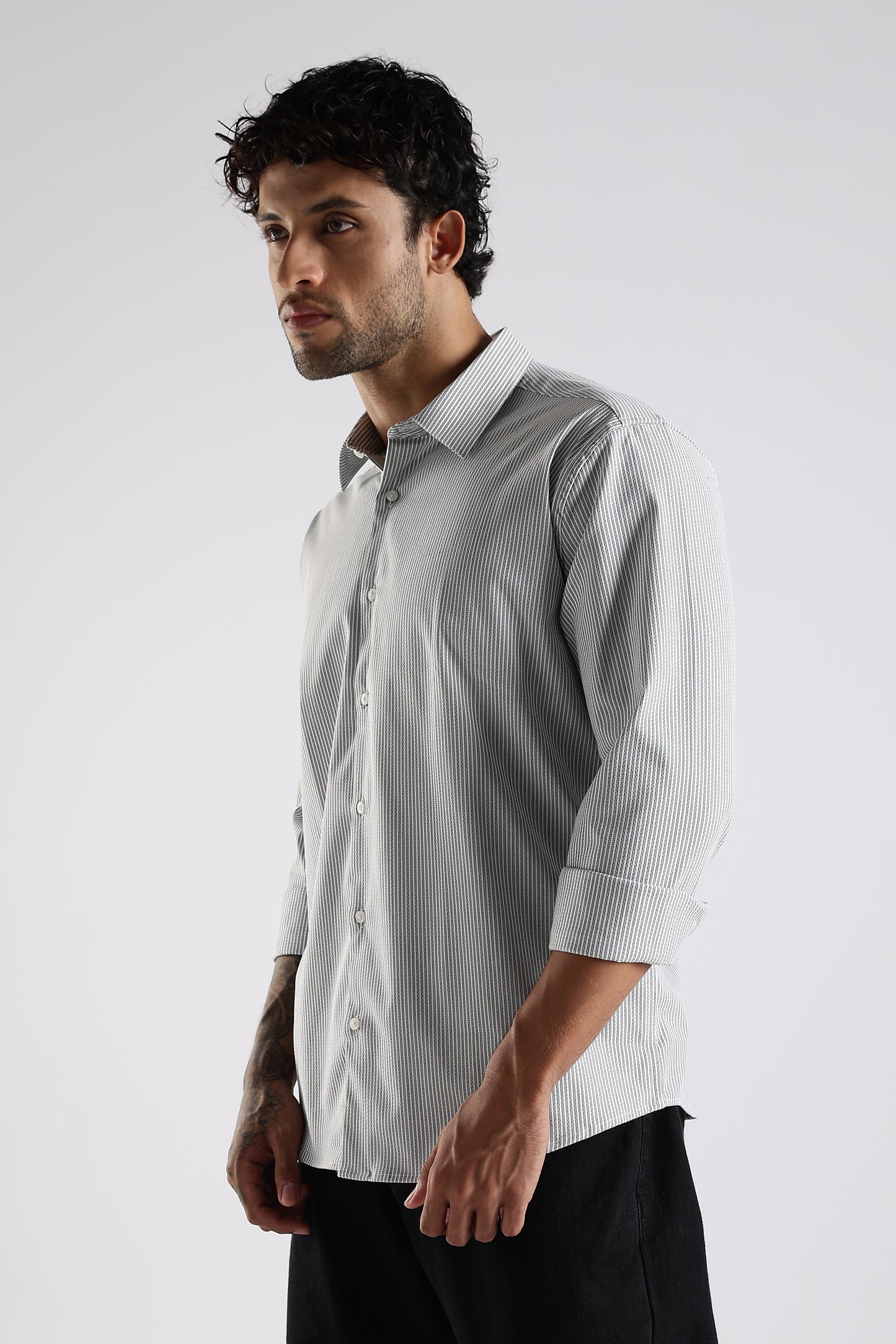 Regular Fit White Stripe Shirt