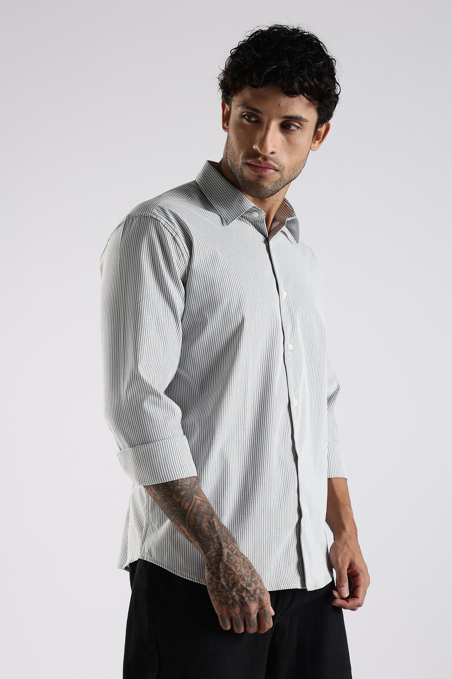 Regular Fit White Stripe Shirt