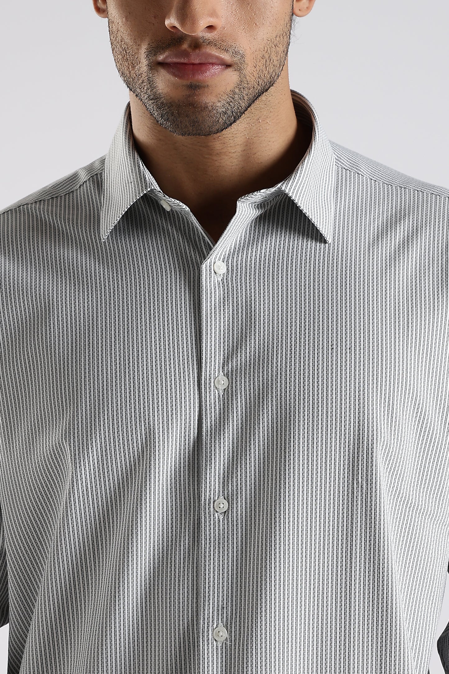 Regular Fit White Stripe Shirt