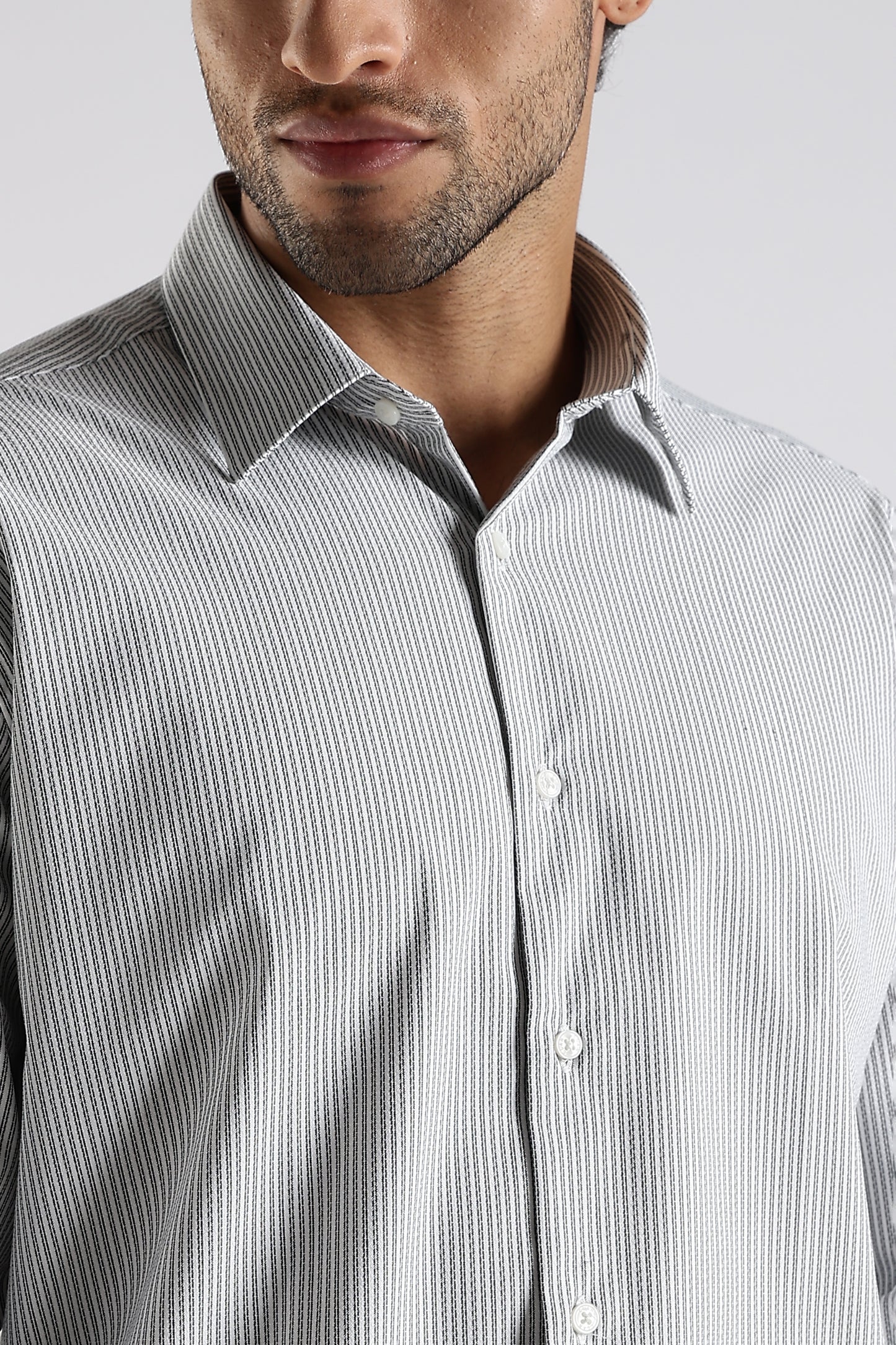 Regular Fit White Stripe Shirt