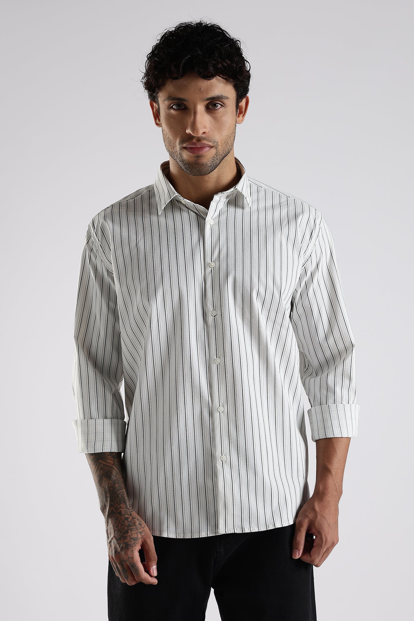 Regular Fit White Stripe Shirt