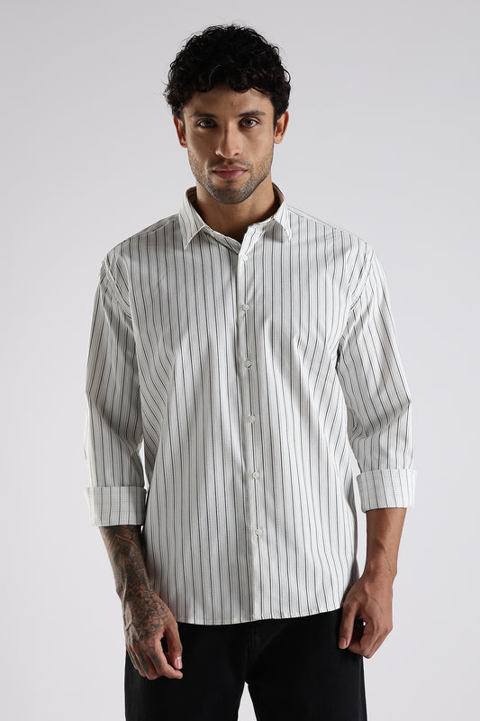 Regular Fit White Stripe Shirt