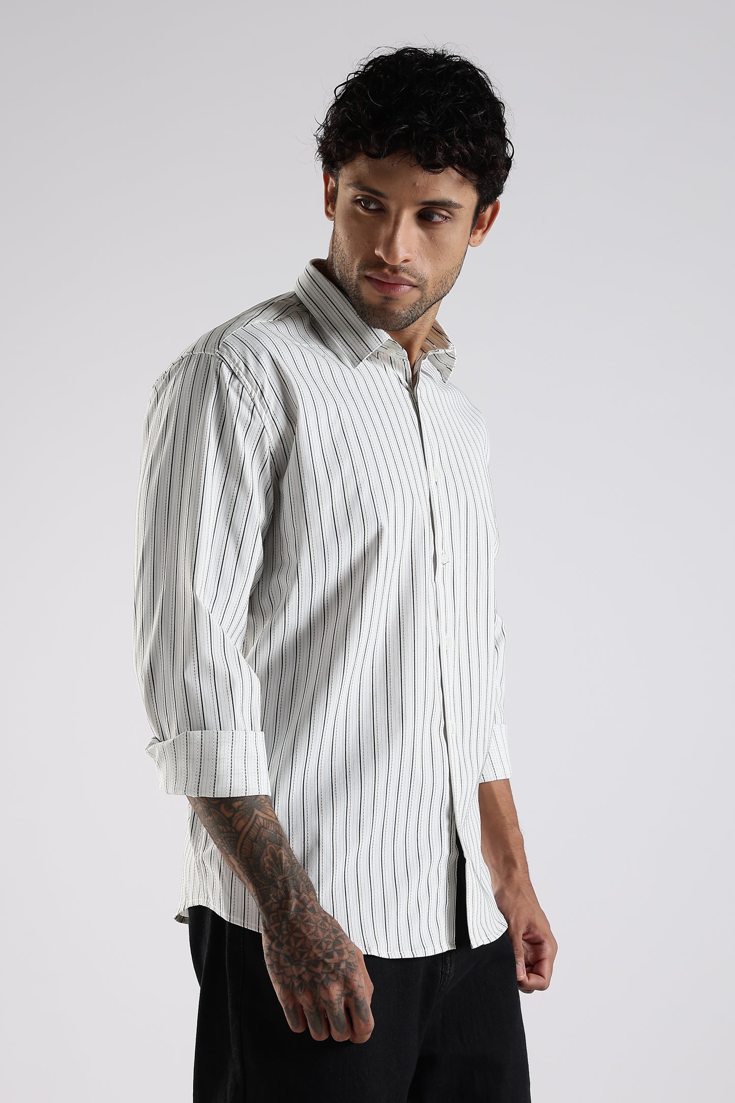 Regular Fit White Stripe Shirt