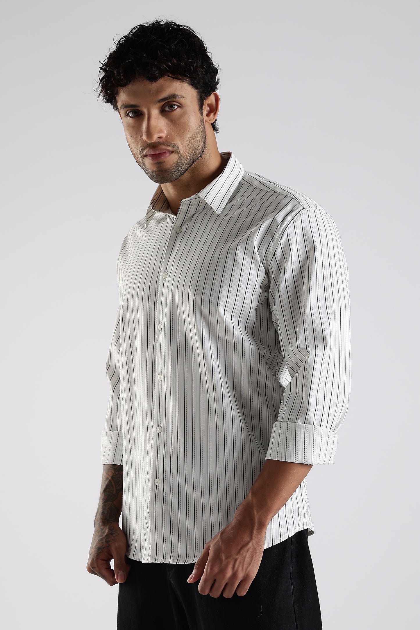 Regular Fit White Stripe Shirt