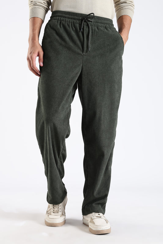 Regular Fit Courdrey Pants Dark Green