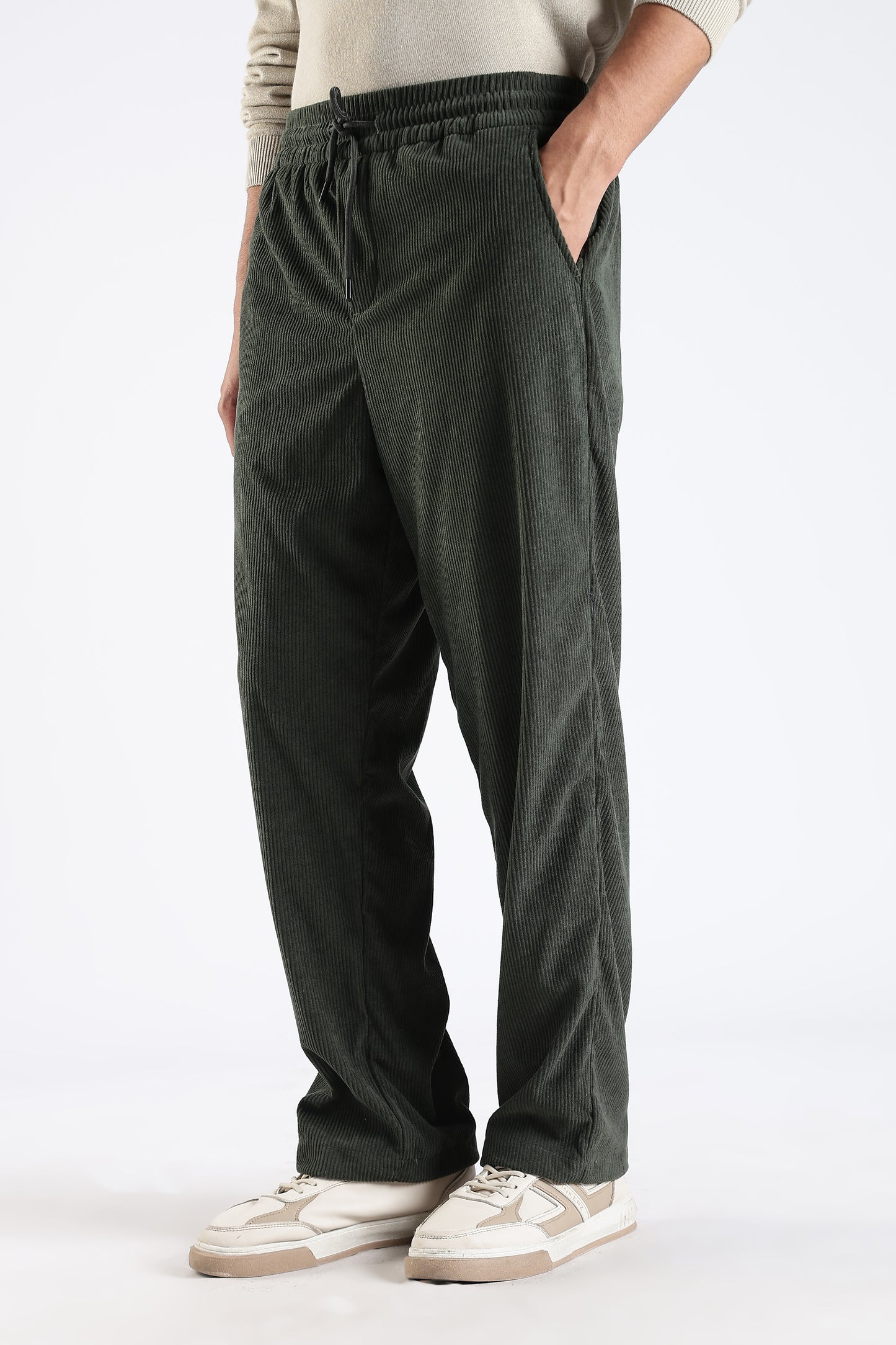 Regular Fit Courdrey Pants Dark Green