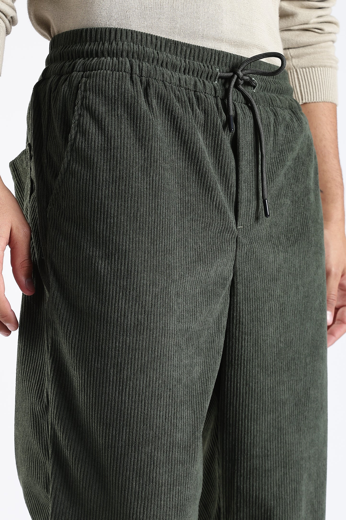 Regular Fit Courdrey Pants Dark Green