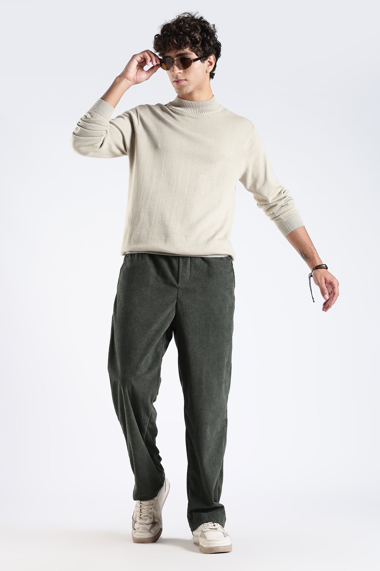 Regular Fit Courdrey Pants Dark Green