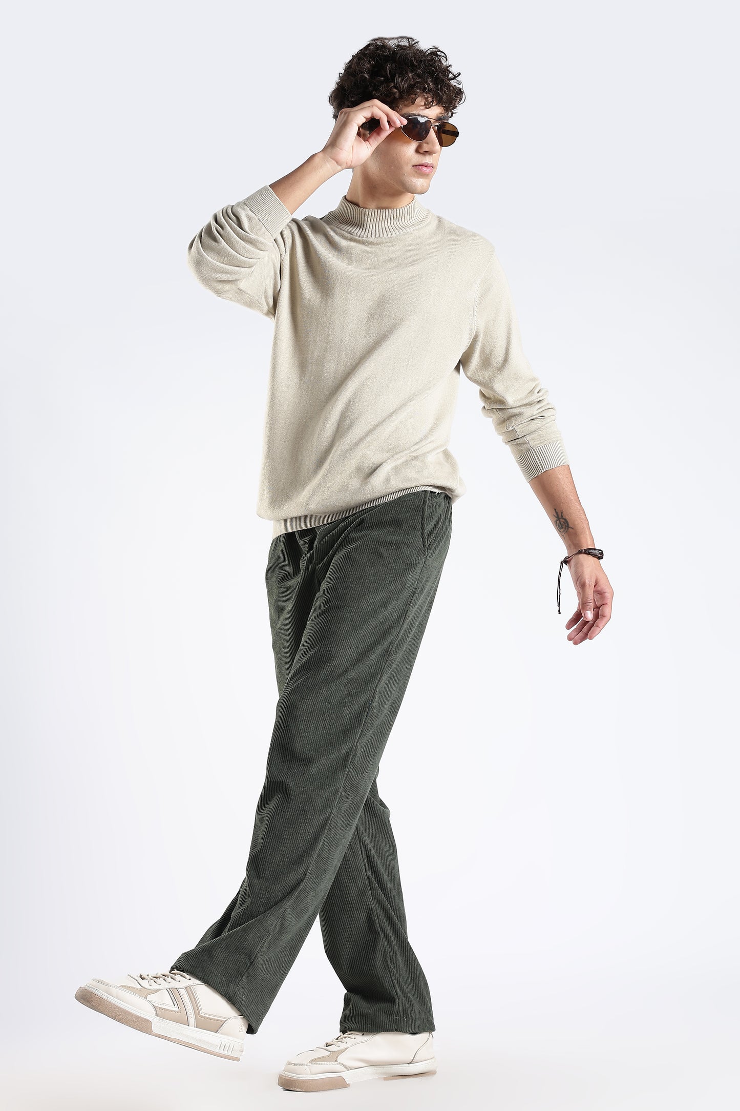 Regular Fit Courdrey Pants Dark Green
