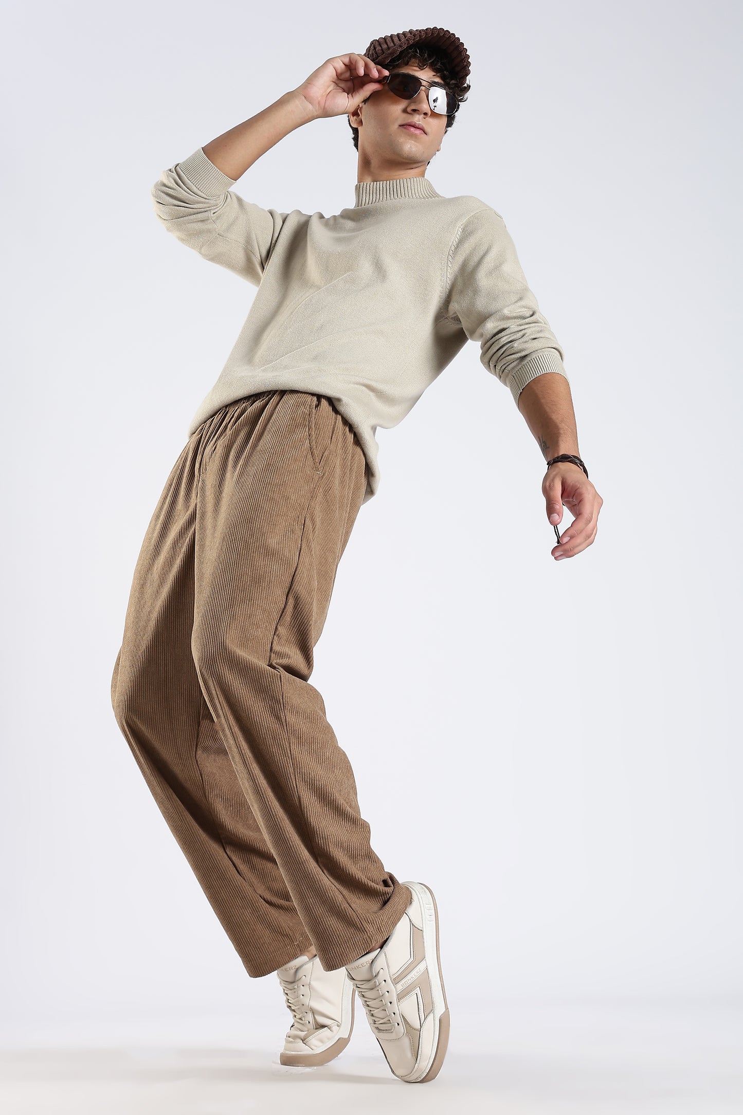 Regular Fit Courdrey Pants Camel Brown