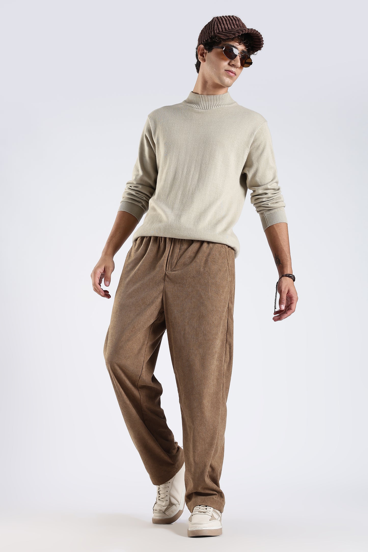 Regular Fit Courdrey Pants Camel Brown