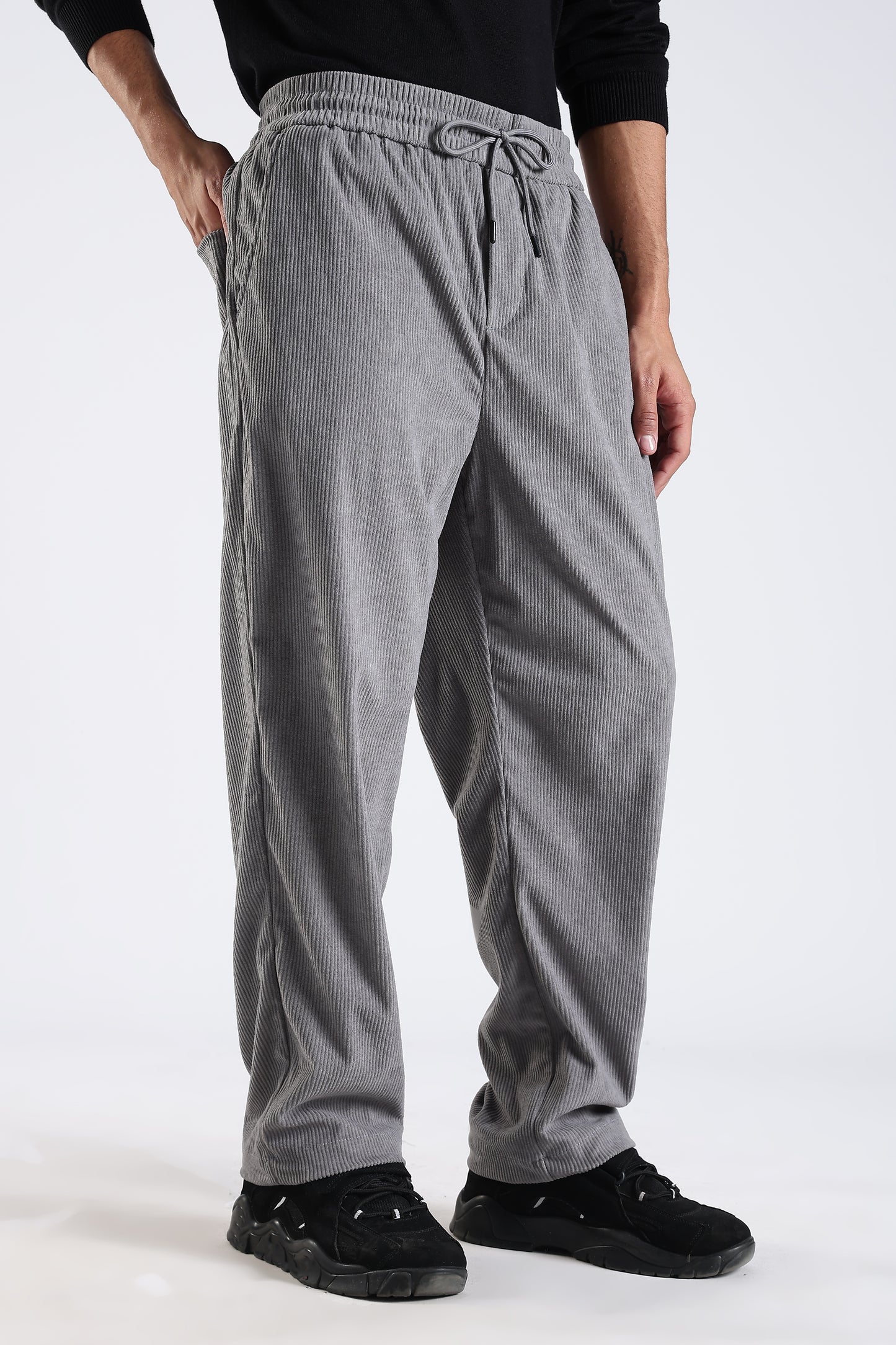 Regular Fit Courdrey Pants Grey