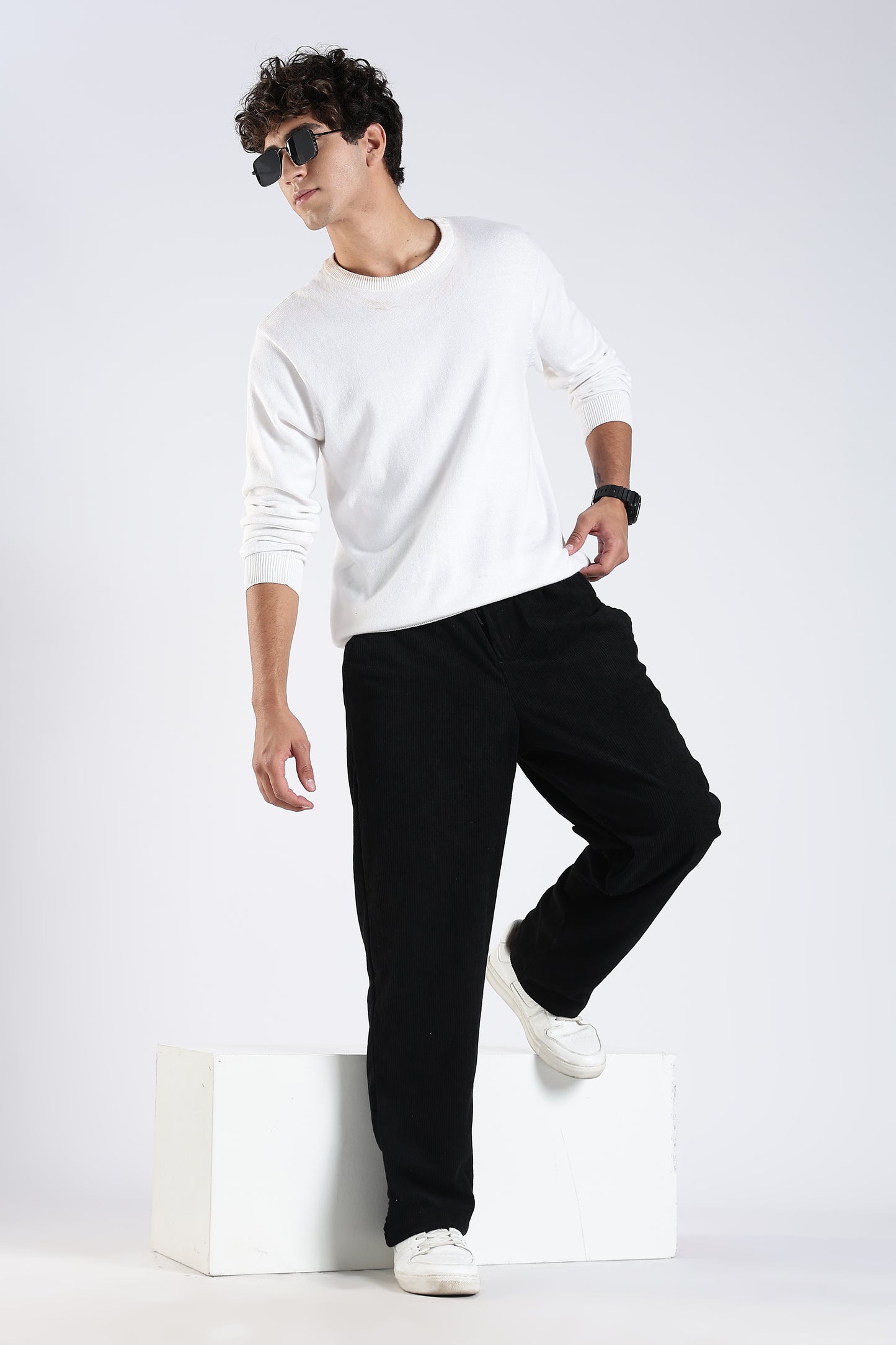 Regular Fit Courdrey Pants Black