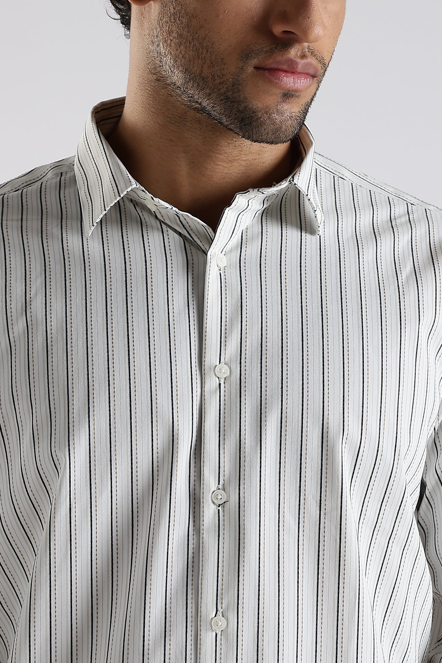 Regular Fit White Stripe Shirt