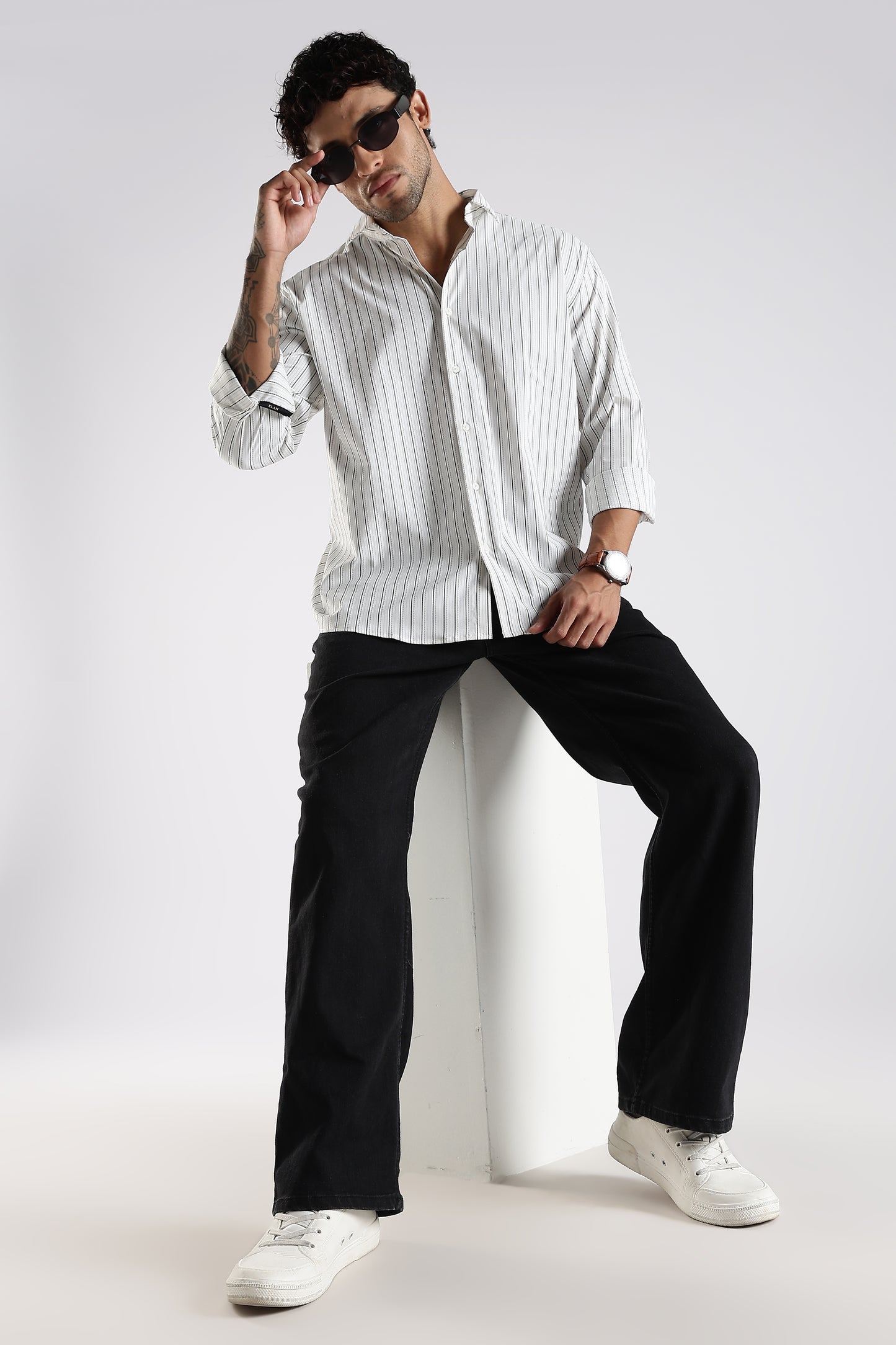 Regular Fit White Stripe Shirt