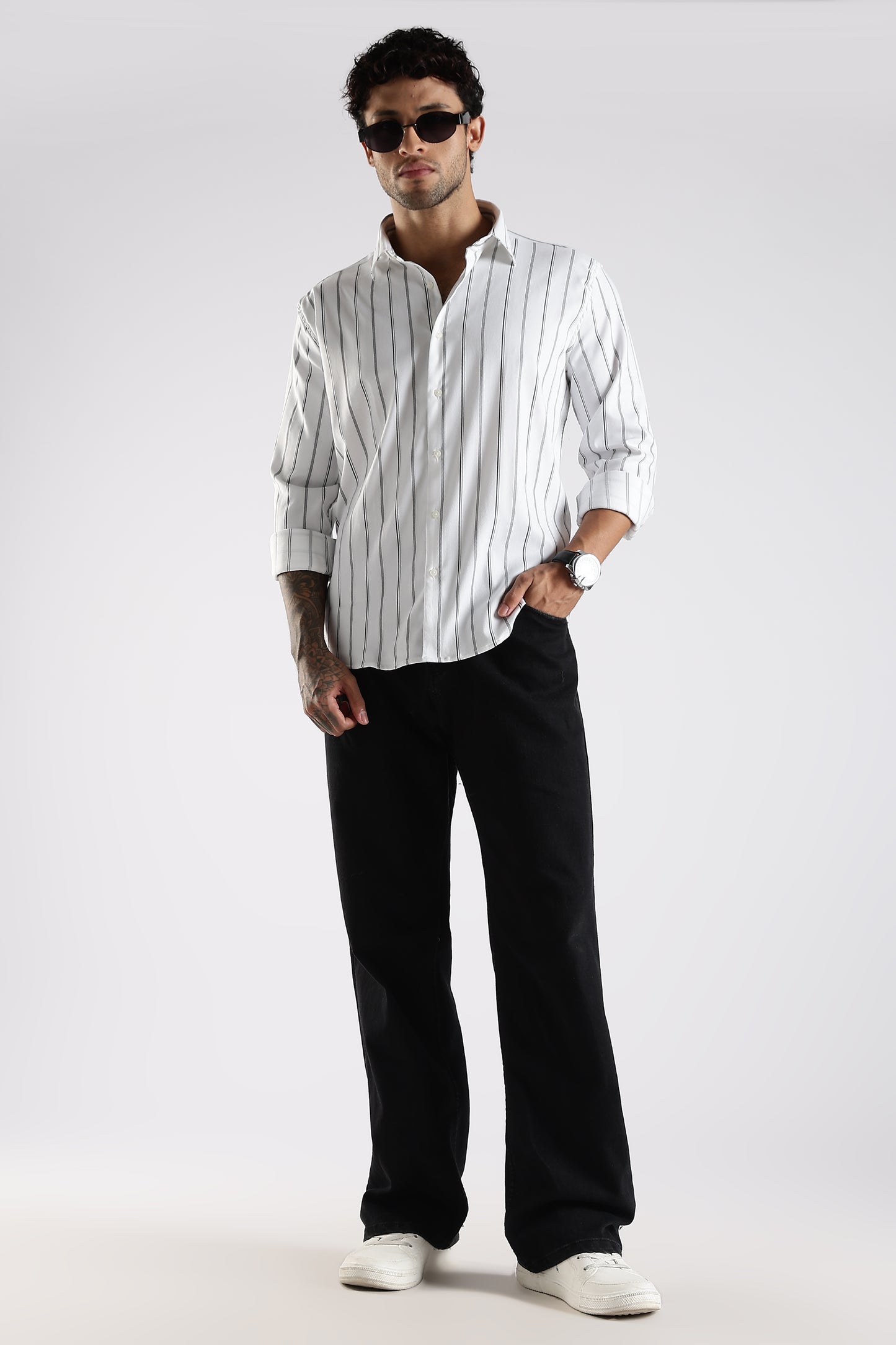 Regular Fit White Stripe Shirt