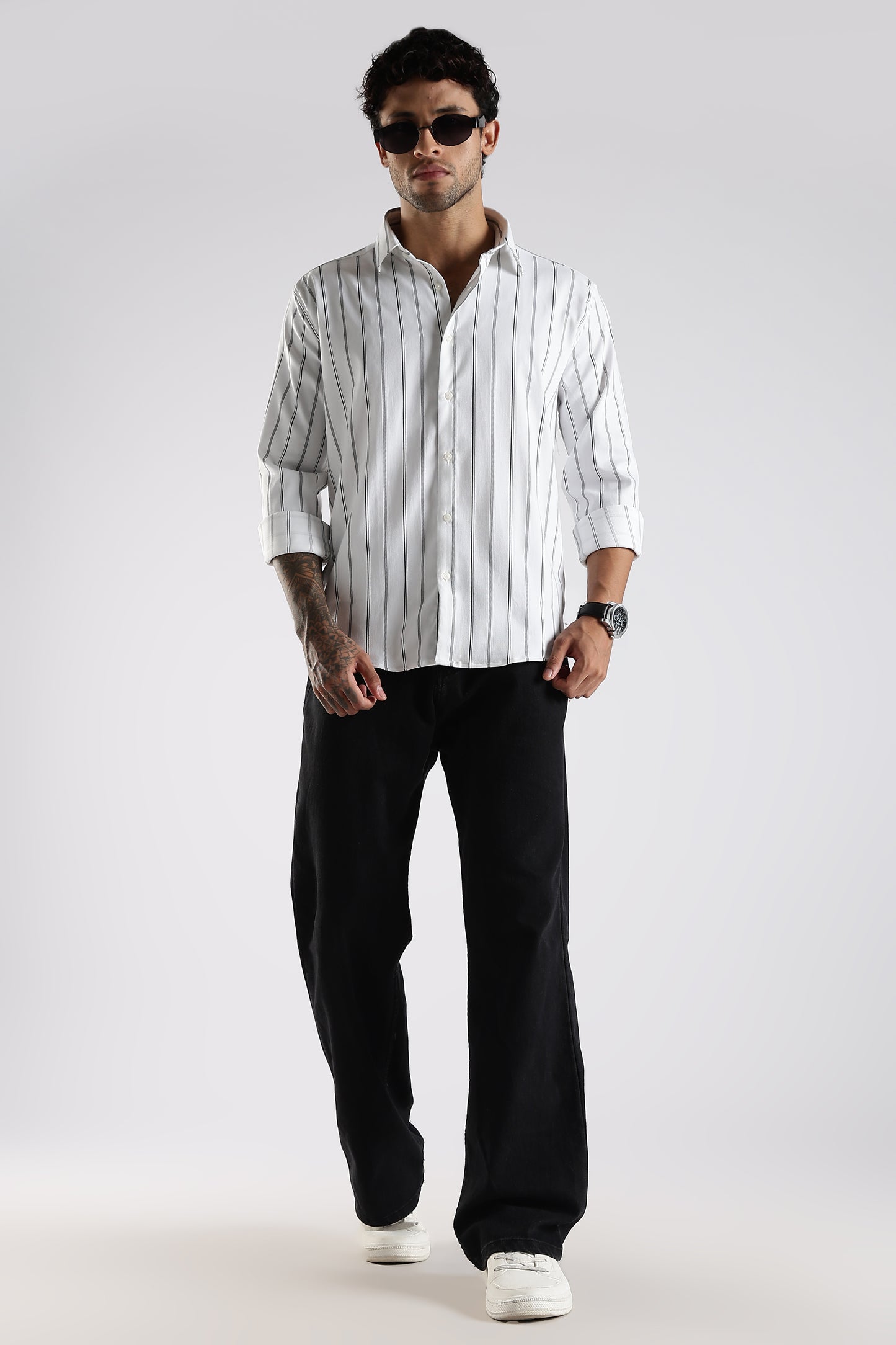 Regular Fit White Stripe Shirt