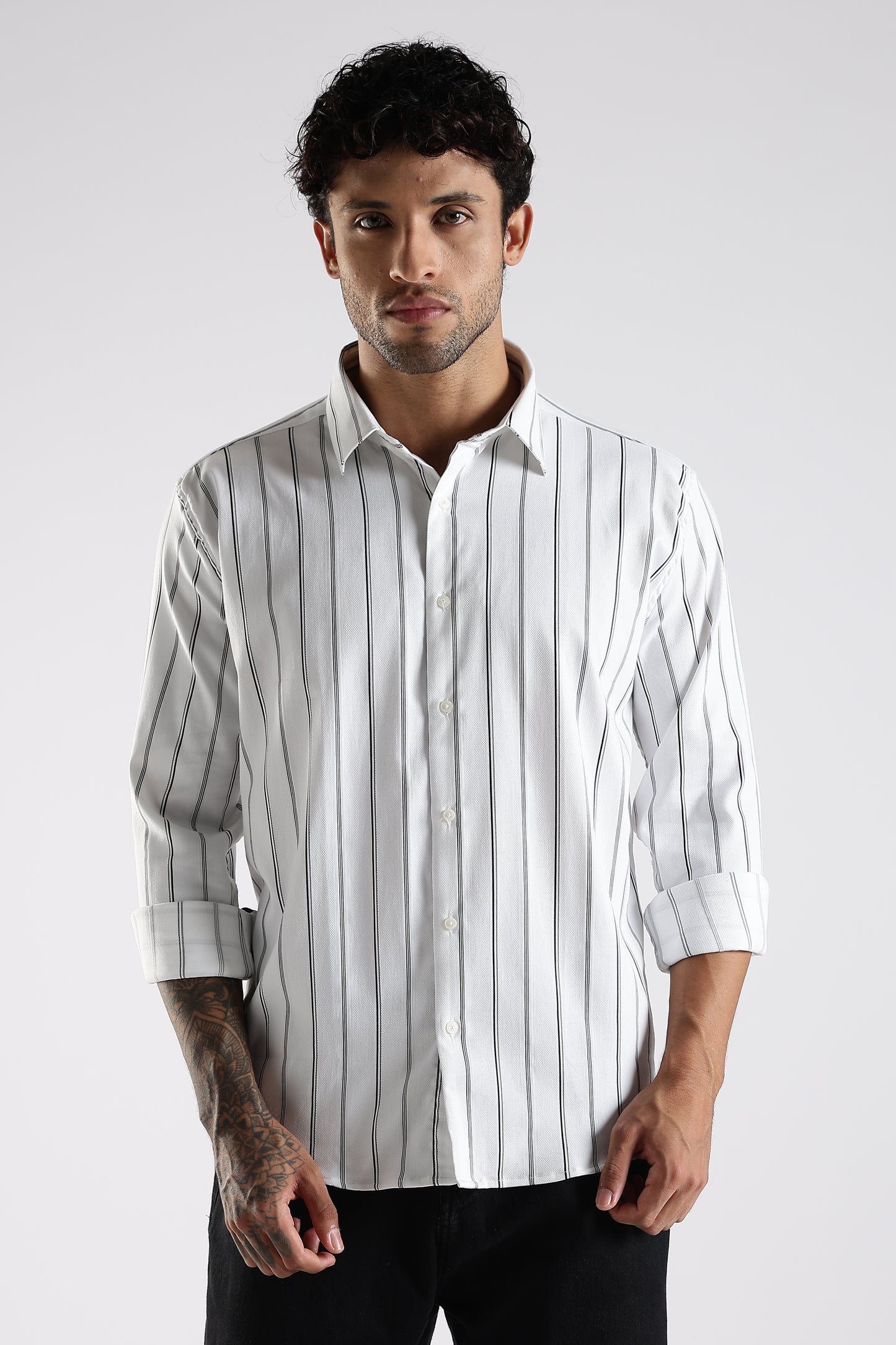 Regular Fit White Stripe Shirt