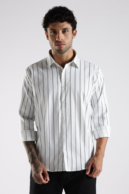 Regular Fit White Stripe Shirt