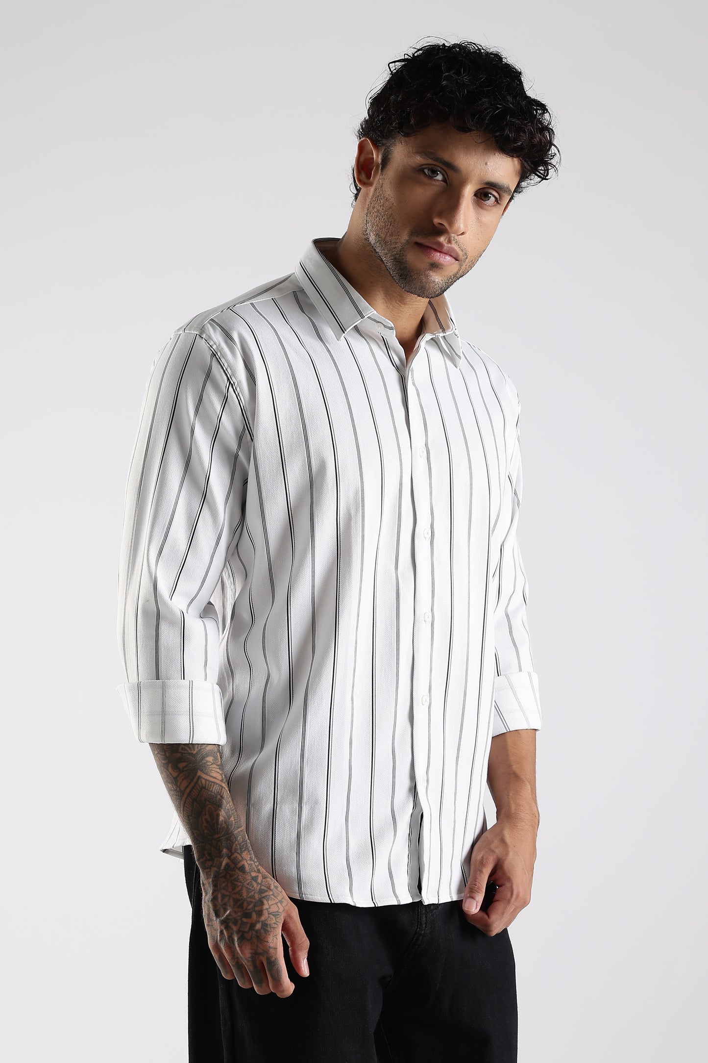 Regular Fit White Stripe Shirt
