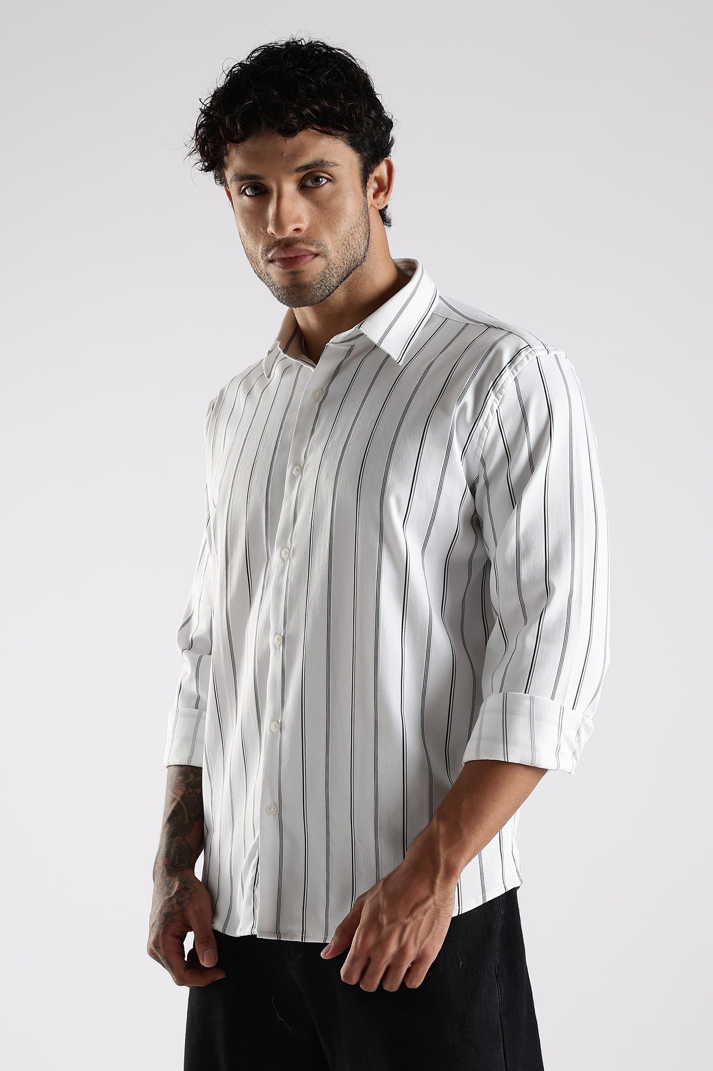 Regular Fit White Stripe Shirt