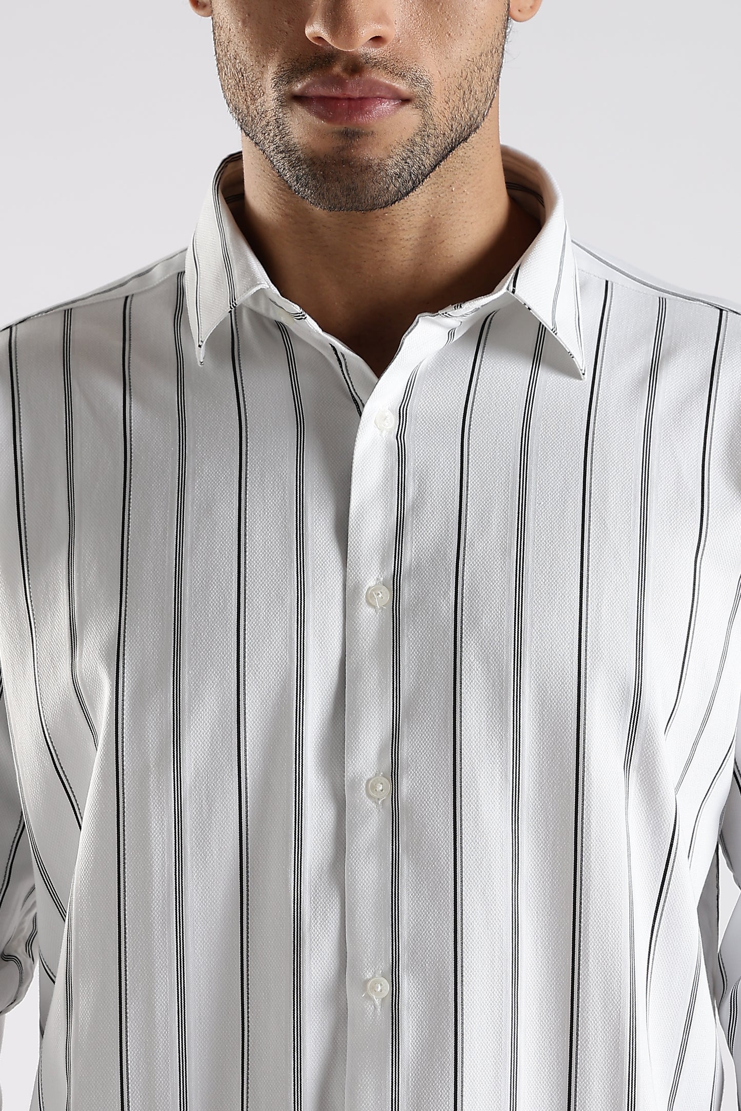 Regular Fit White Stripe Shirt