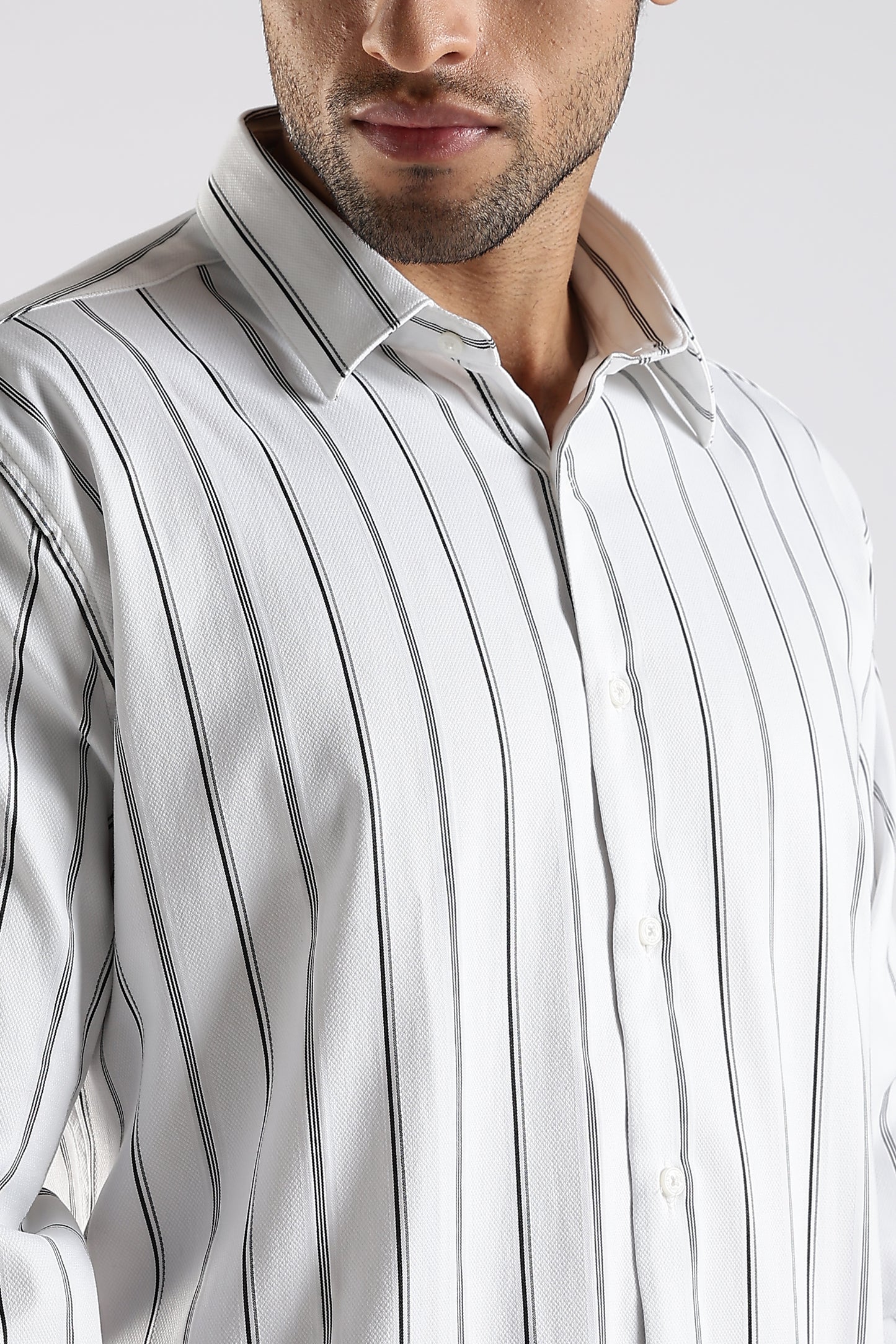 Regular Fit White Stripe Shirt