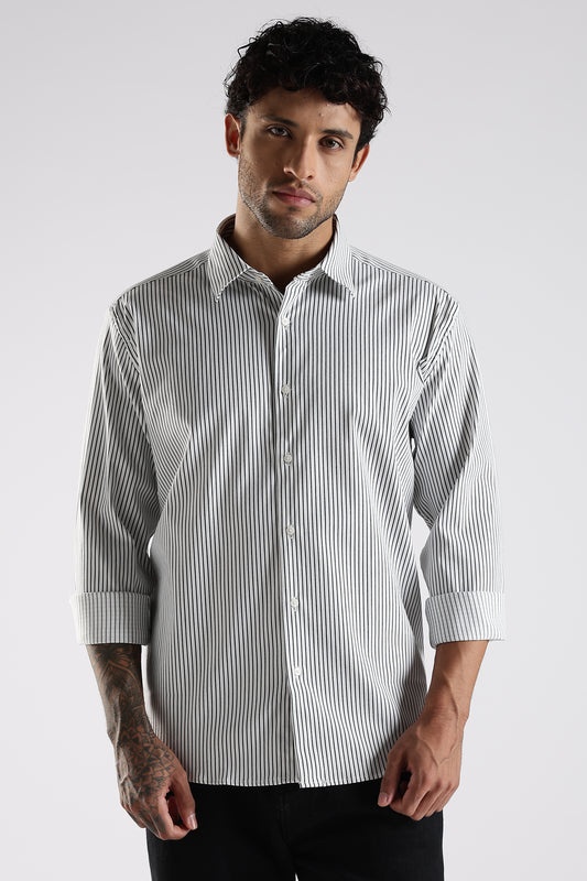 Regular Fit White Stripe Shirt