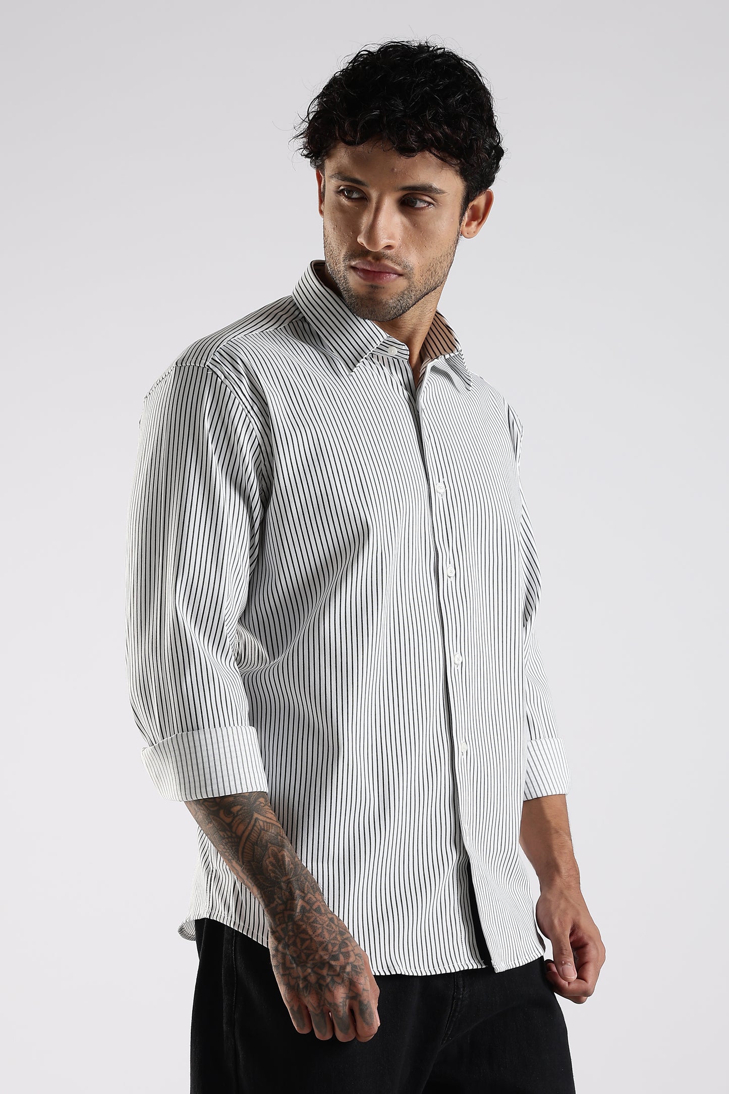 Regular Fit White Stripe Shirt