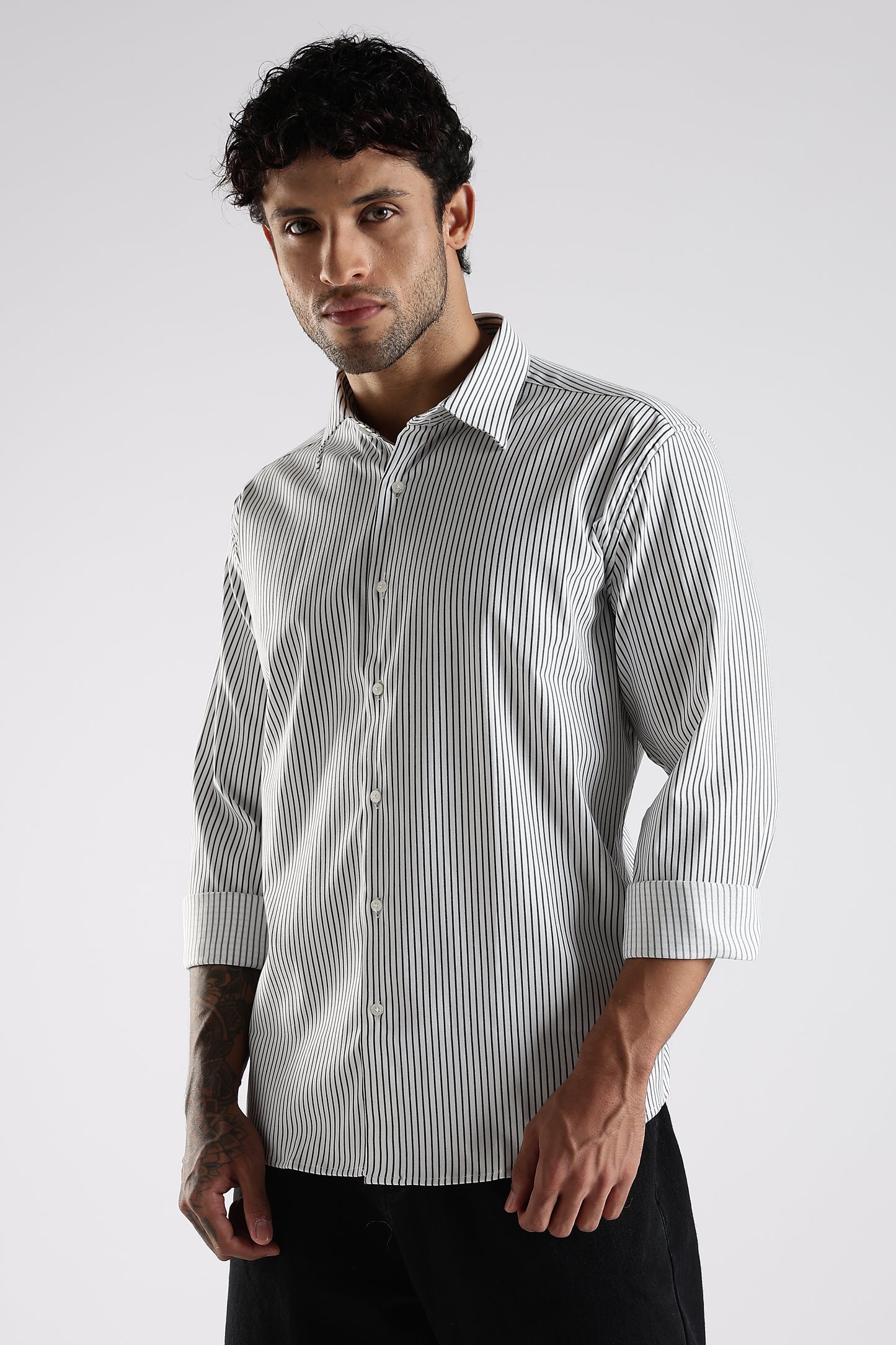 Regular Fit White Stripe Shirt