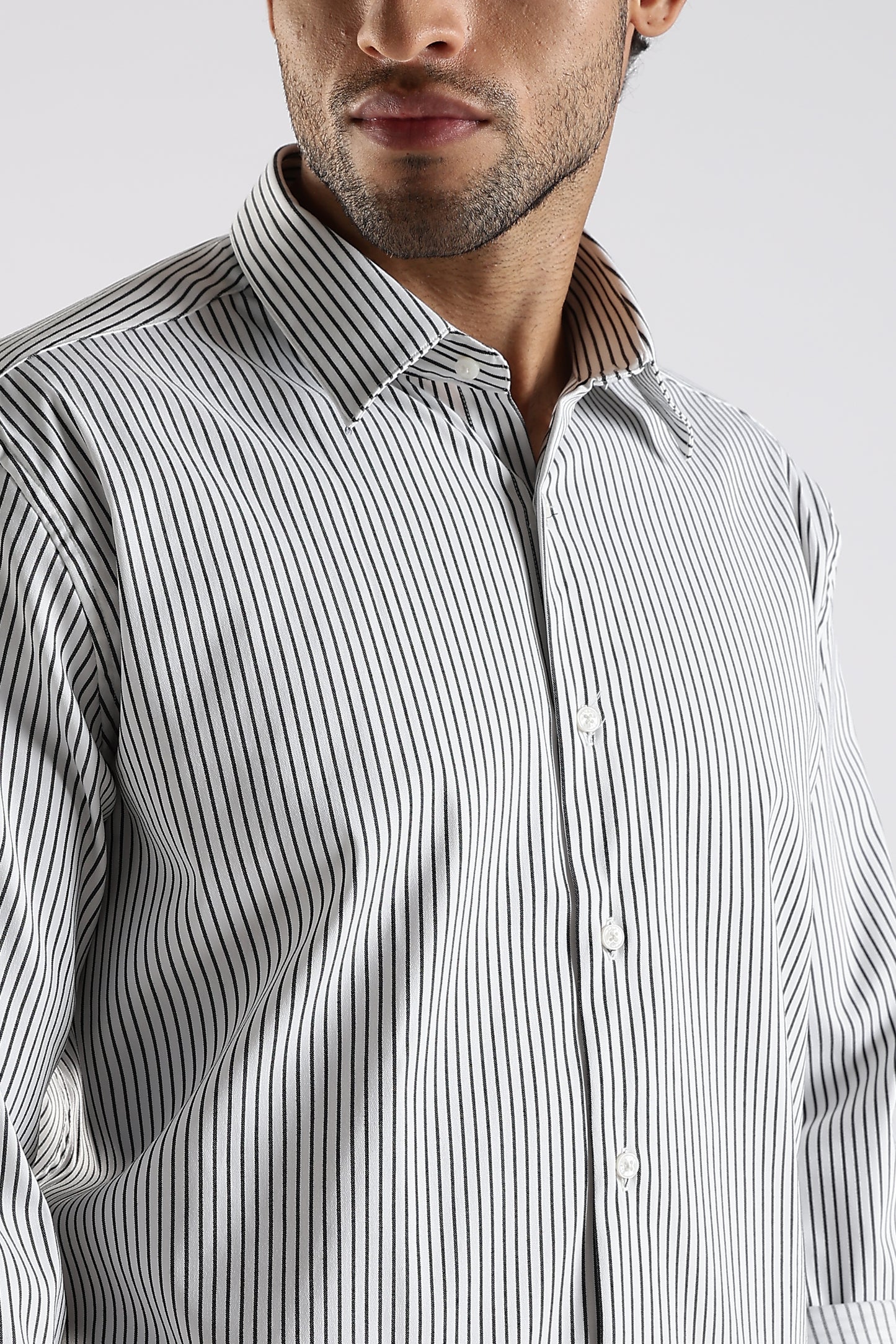 Regular Fit White Stripe Shirt