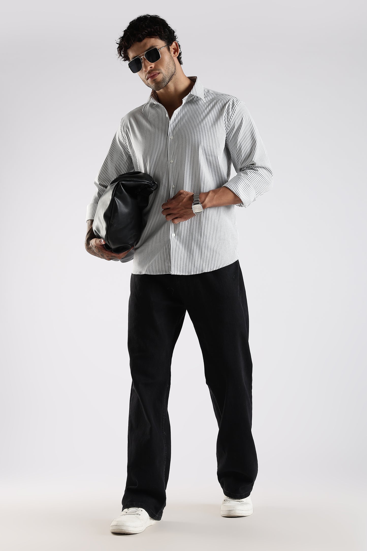 Regular Fit White Stripe Shirt