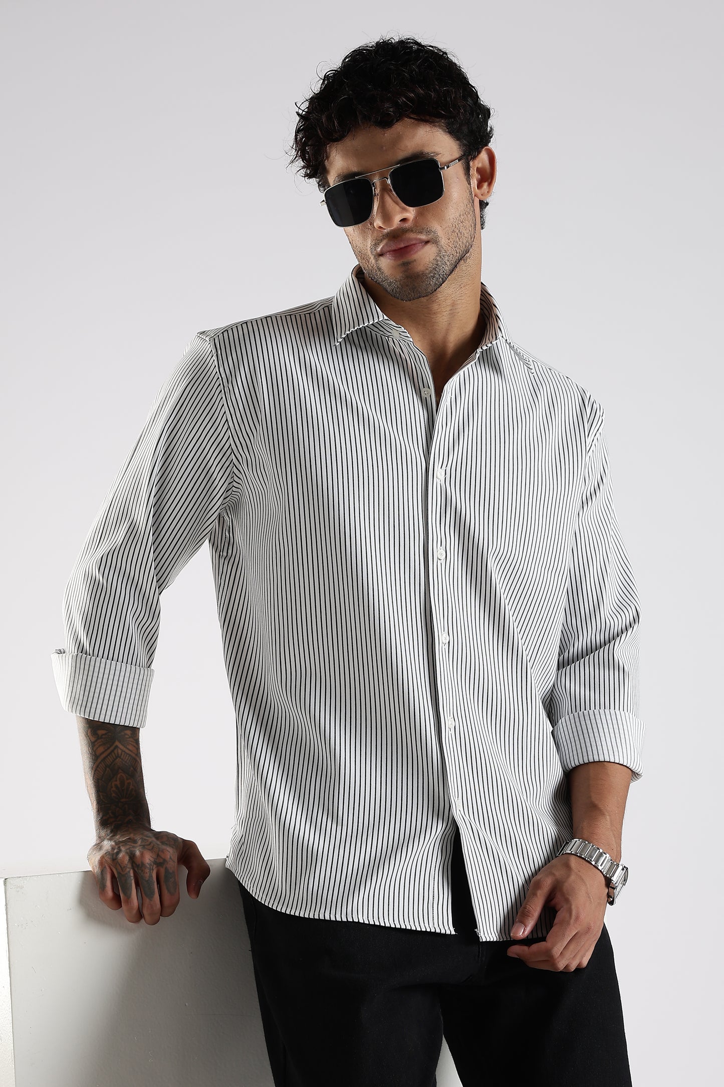 Regular Fit White Stripe Shirt