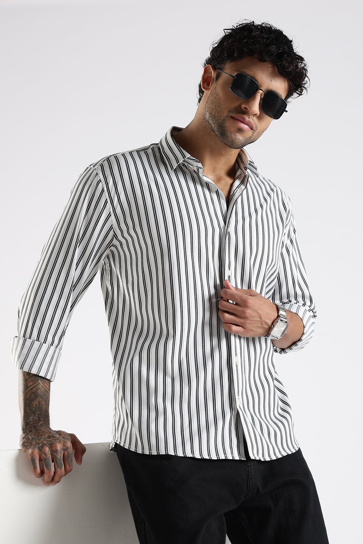 Regular Fit White Stripe Shirt