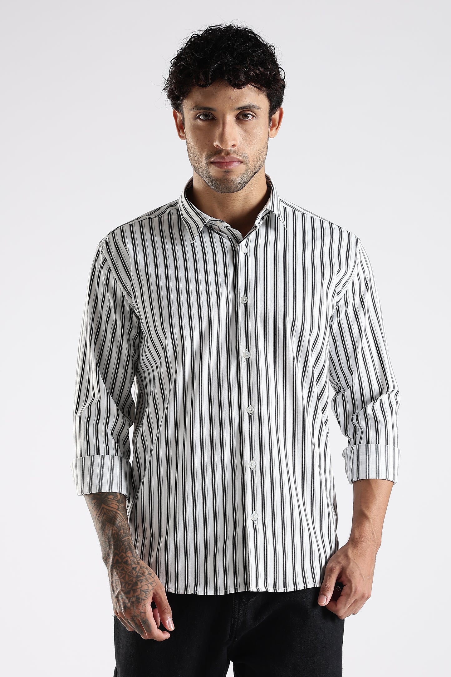 Regular Fit White Stripe Shirt